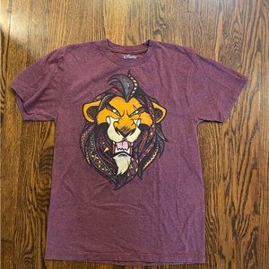 Disney The Lion King Scar Pattern Fill head Purple Tee T- Shirt Men's Size Small
